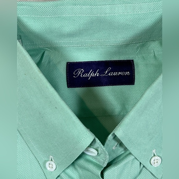 Ralph Lauren Purple Label Size Small Made in Italy Green Dress Shirt EUC RLPL - Picture 3 of 11